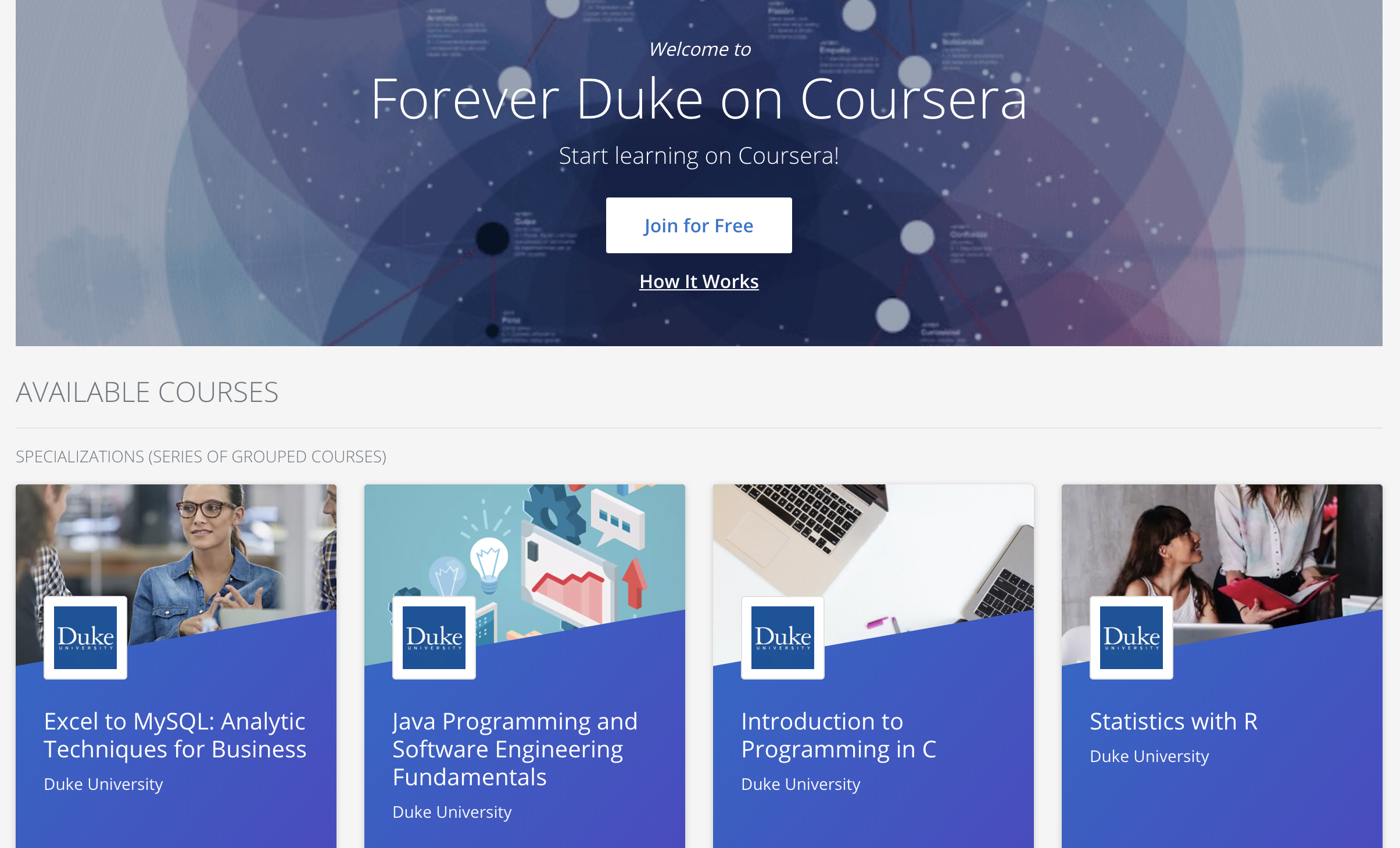 Forever Duke on Coursera