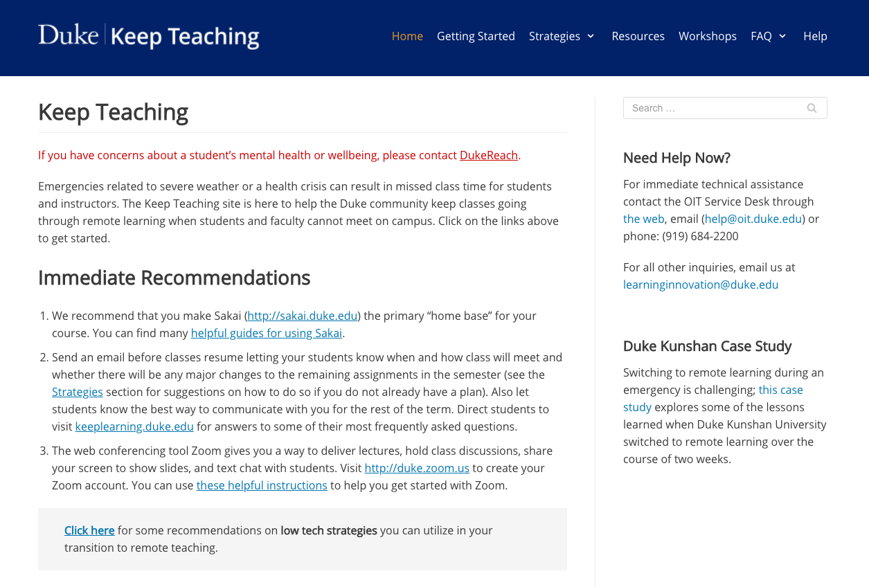 Keep Teaching Homepage
