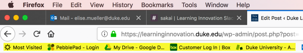 browser bookmarks menu