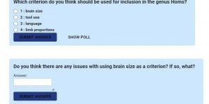 Example poll questions from Lesson on genus homo