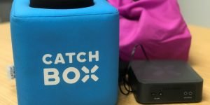 Bag for class with Catchbox Plus mic and receiver