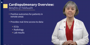 Midge Bowers narrates the benefits of cardiopulmonary telehealth in Duke's online telehealth modules